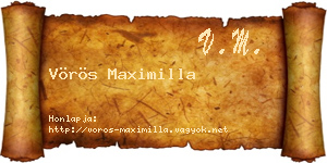 Vörös Maximilla névjegykártya